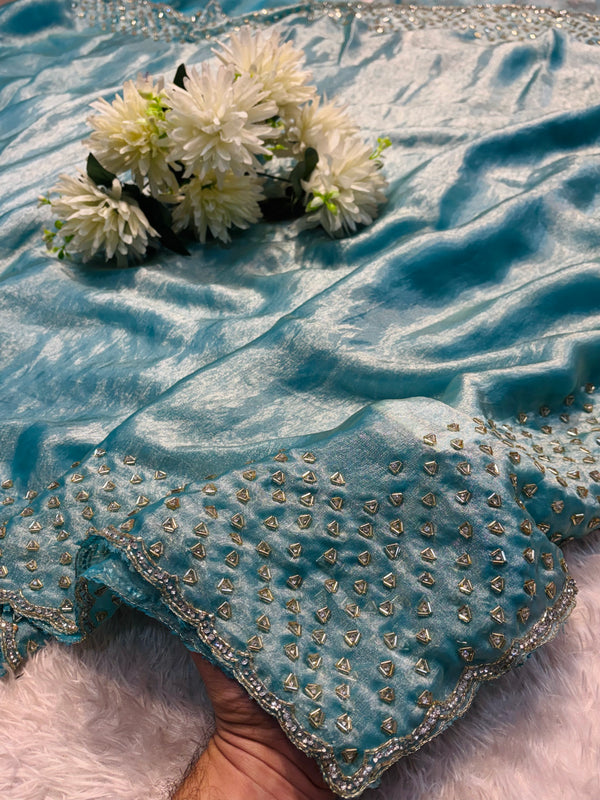 Frendy Silk Saree – Elegant Soft Silk Designer Saree with Woven Work & Blouse Piece