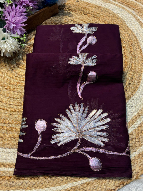 Semi Chiffon Saree with Elegant Flow & Lightweight Comfort