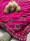 Elegant Chinon Silk Saree with Designer Embroidery Border