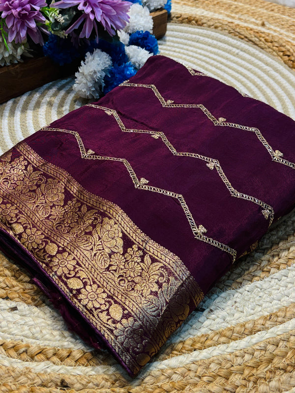Elegant H.O Silk Saree with Rich Pallu & Designer Blouse