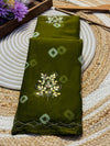 Elegant Bandhej Boota Chiffon Saree