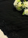 Elegant Black Georgette Saree with Designer Blouse – Party Wear Collection