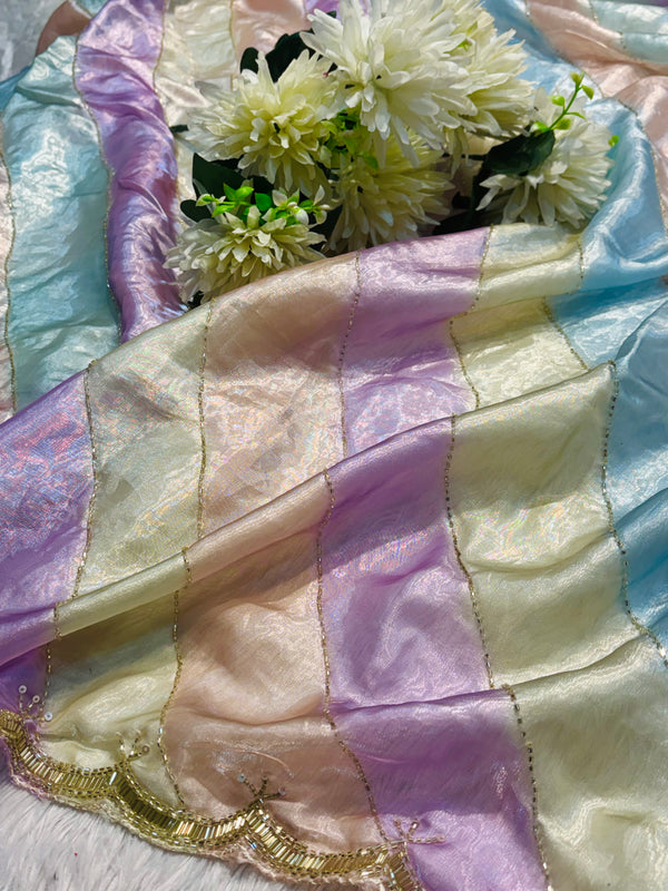 Elegant Rangoli Silk Saree – Soft Designer Party Wear Saree with Blouse Piece