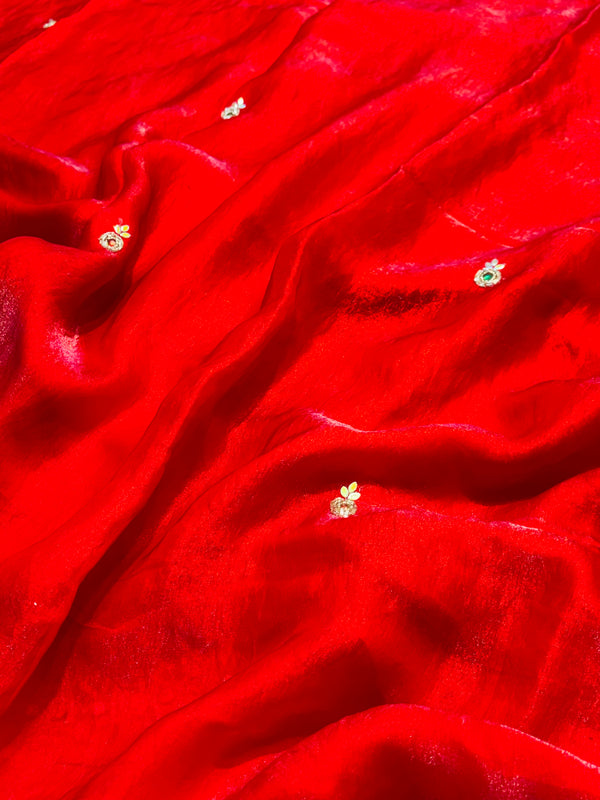 Elegant Frendy Silk Saree with Intricate Handwork