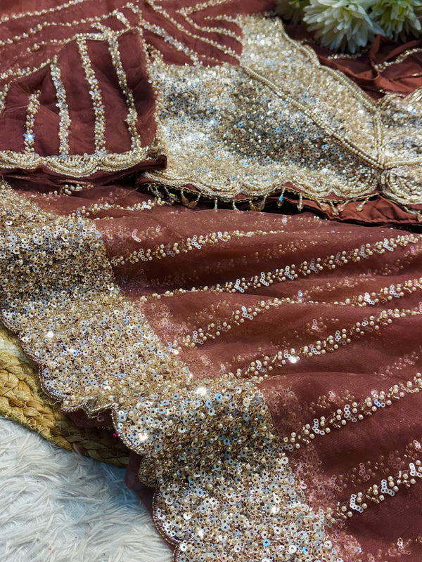 Elegant Net Saree Ready Made Blouse with Designer Finish