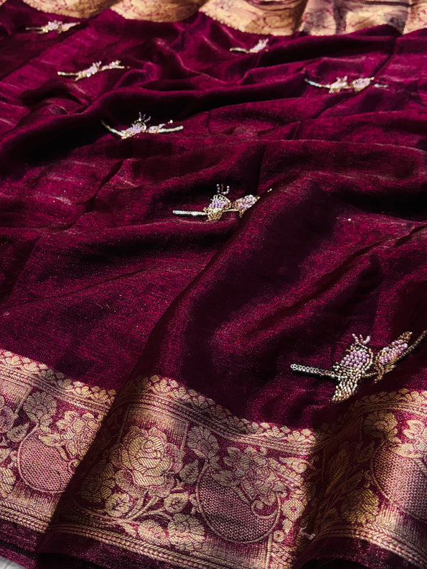 Elegant Chiffon Saree with Designer Work – Lightweight & Party Wear Collection