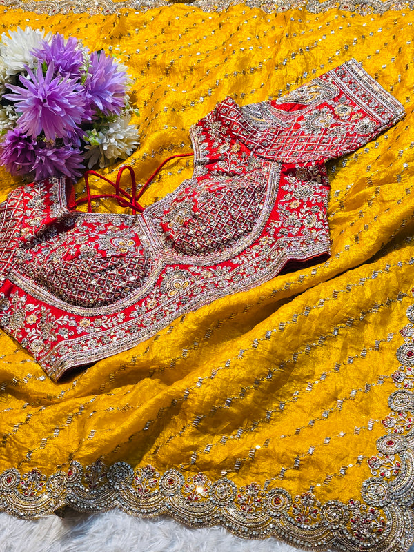 Premium Frendy Silk Saree with Ready-Made Blouse – Elegant Festive Wear