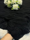 Elegant Black Georgette Saree with Designer Blouse – Party Wear Collection