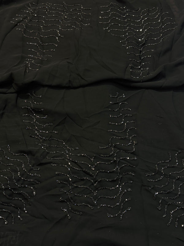 Black Elegant Georgette Saree with Stylish Drape