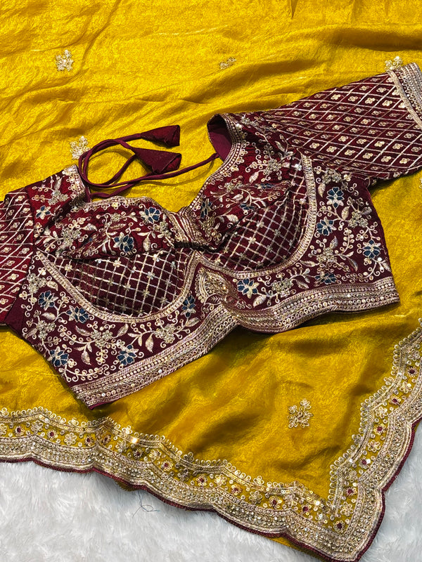 Designer Saree with Ready-Made Blouse – Party Wear Elegant Saree Collection
