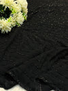 Elegant Black Georgette Saree with Subtle Sequin Detailing