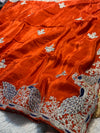 Elegant H.O. Silk Saree with Delicate Thread Work