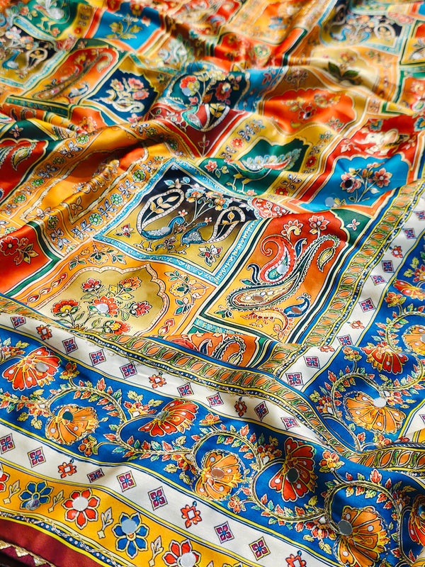 Premium Crab Silk Saree with Designer Ready-Made Blouse