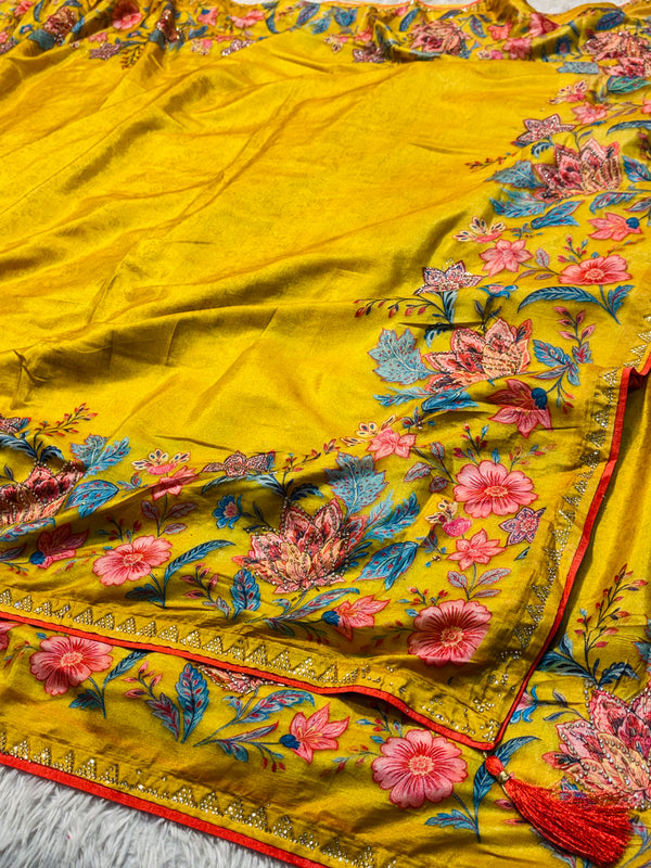 Elegant Crab Silk Saree with Rich Texture Finish
