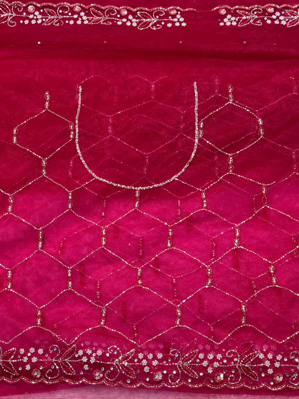 Elegant Net Saree with Designer Blouse – Party Wear & Festive Collection