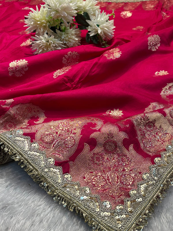 Handcrafted Silk Saree| Festive Wear Saree with Zari Work