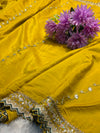 Yellow Designer Saree with Elegant Border Work