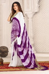 Wine And White Shibori Gola Bandhej Pure Modal Silk Saree With Blouse