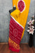 Yellow With Red Kasumbo Bandhej Pure Modal Silk Shibori Bandhani With Zari Pallu