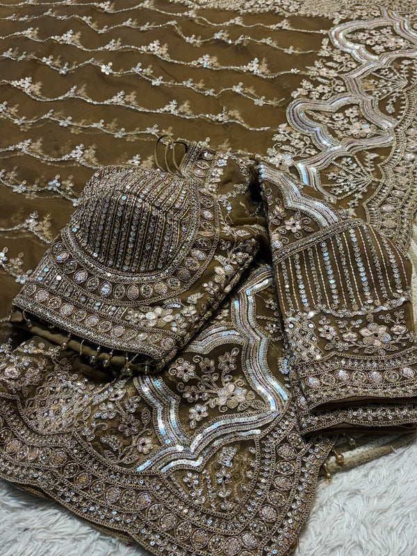 Elegant Net Saree with Ready-Made Blouse