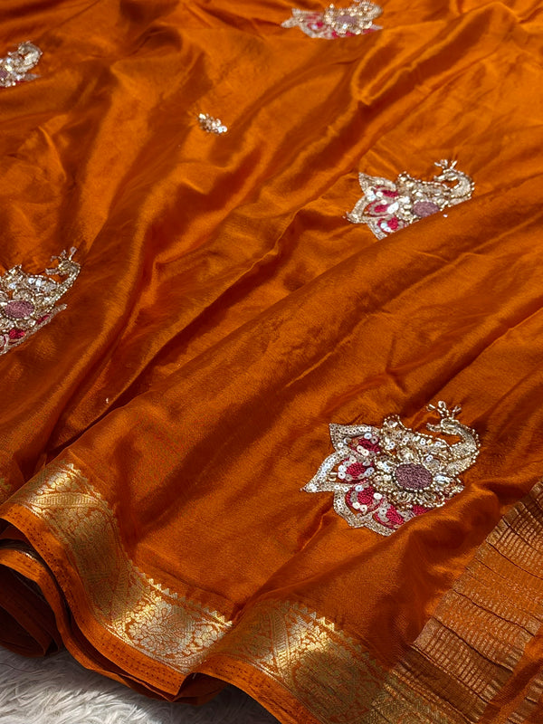 Elegant Chinon Saree with Premium Finish