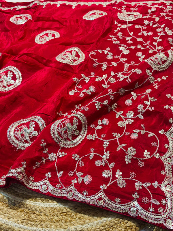 Premium Thread & Sequin Work Saree with Designer Blouse