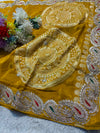 Premium H.O. Silk Saree with Elegant Handwork