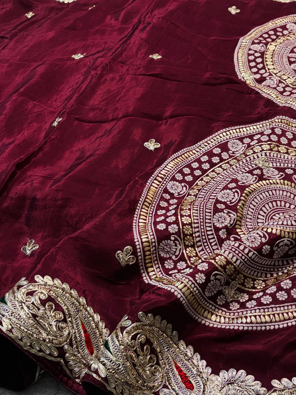 Premium H.O. Silk Saree with Elegant Handwork