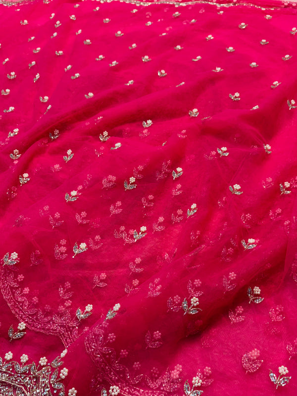 Premium Net Saree with Designer Blouse