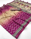 Adoring Wine Maheshwari Cotton Silk Saree With Digital Prints