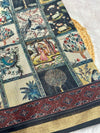 Ajrakh With Kalamkari Design Hand Block Print Maslin Soft Silk Saree M6