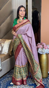 Alluring Hot Pink Ajrakh Kashmiri Modal silk Saree