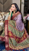 Alluring Hot Pink Ajrakh Kashmiri Modal silk Saree