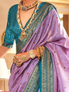 Wisteria Purple Printed Soft Patola Silk Saree