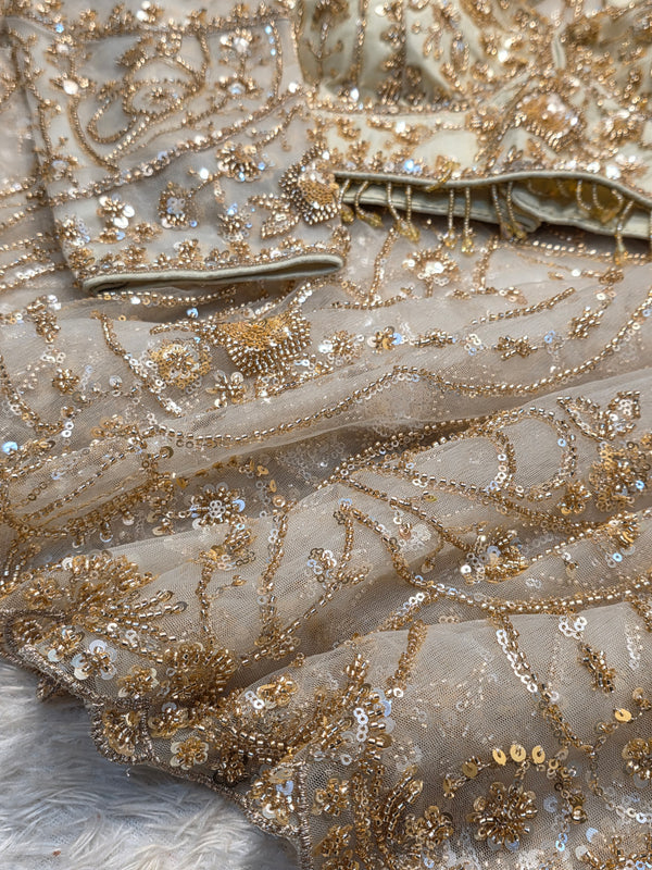 Elegant Net Saree with Ready-Made Designer Blouse