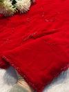 Elegant Red Embroidered Georgette Saree With Matching Blouse Piece