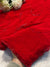 Elegant Red Embroidered Georgette Saree With Matching Blouse Piece