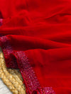 Red Georgette Saree with Elegant Draping