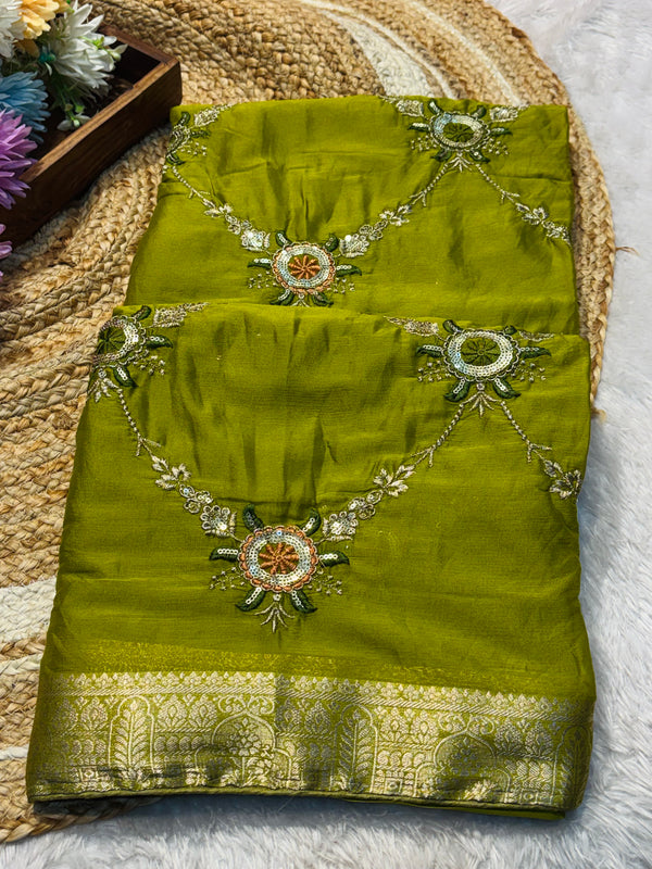 Elegant Semi Chiffon Saree with Lightweight Flow & Graceful Fall