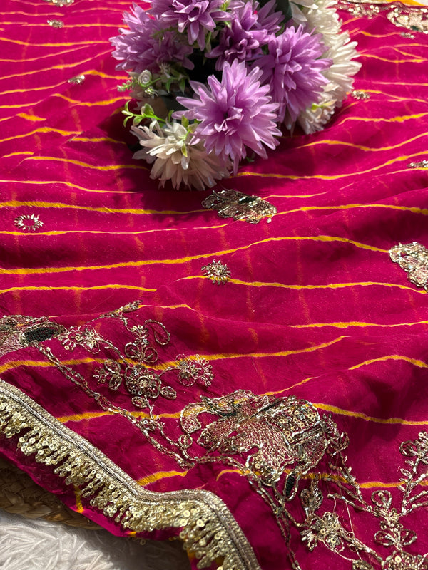 Elegant Chiffon Saree with Graceful Fall
