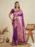 Amethyst Wine Zari Woven Soft Kanjivaram Designer Silk Saree