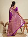 Amethyst Wine Zari Woven Soft Kanjivaram Designer Silk Saree