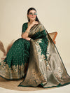 Basil Green Zari Woven Soft Kanjivaram Designer Silk Saree