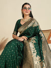 Basil Green Zari Woven Soft Kanjivaram Designer Silk Saree