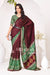 Wine Ajrakh Printed Modal Silk Saree With Ajrakh Blouse