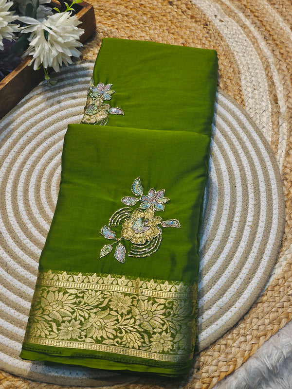 Premium Plain Chiffon Saree with Elegant Fall & Soft Finish