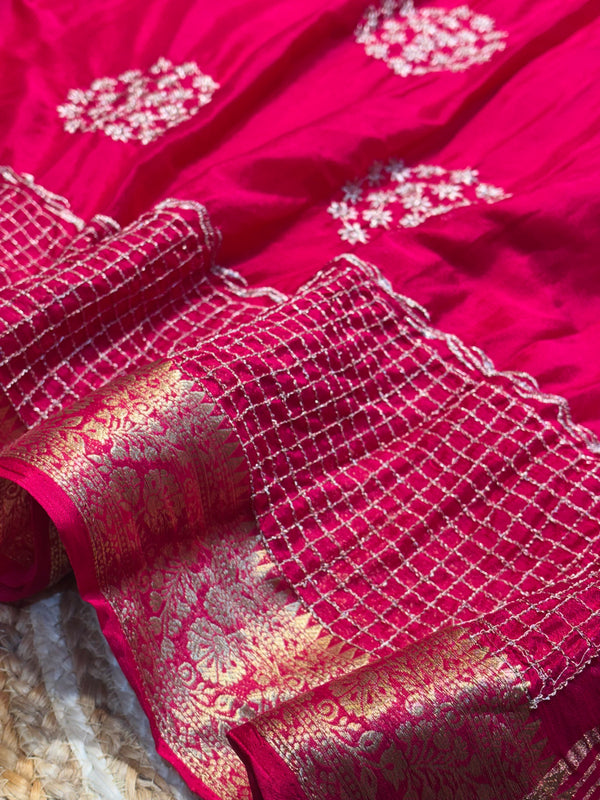 Designer Embroidered Saree with Elegant Border & Rich Pallu