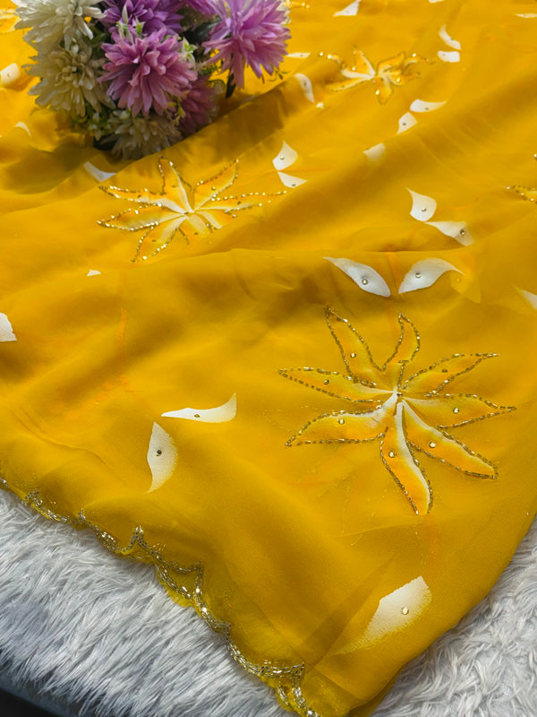 Premium Printed Chiffon Saree – Grace in Every Drape