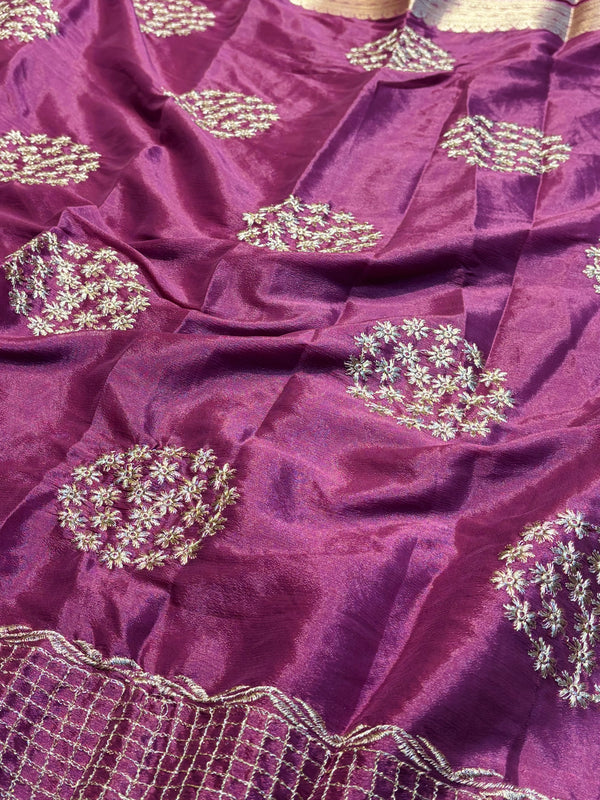 Designer Embroidered Saree with Elegant Border & Rich Pallu