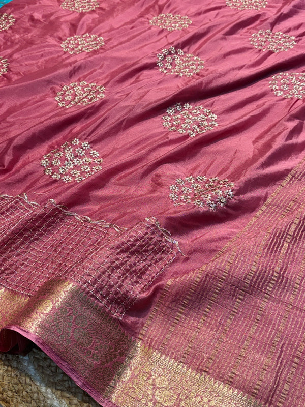 Designer Embroidered Saree with Elegant Border & Rich Pallu